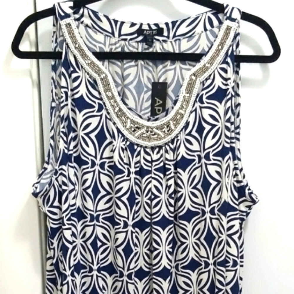 Navy & White Dress - Size 2X